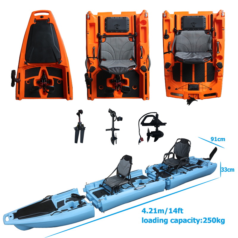Fishing Kayak Seat - Kajak dwuosobowy rozkładany z napędem pedałowym,