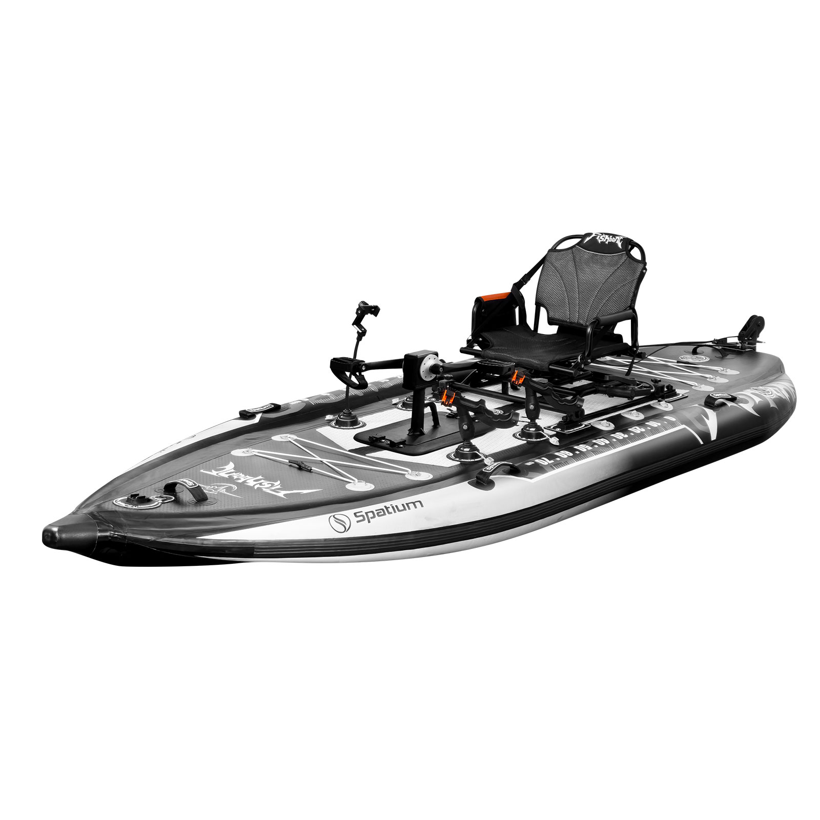 Fishing Kayak Sit On Top - Kajak Spatium z napędem pedałowym, dmuchany