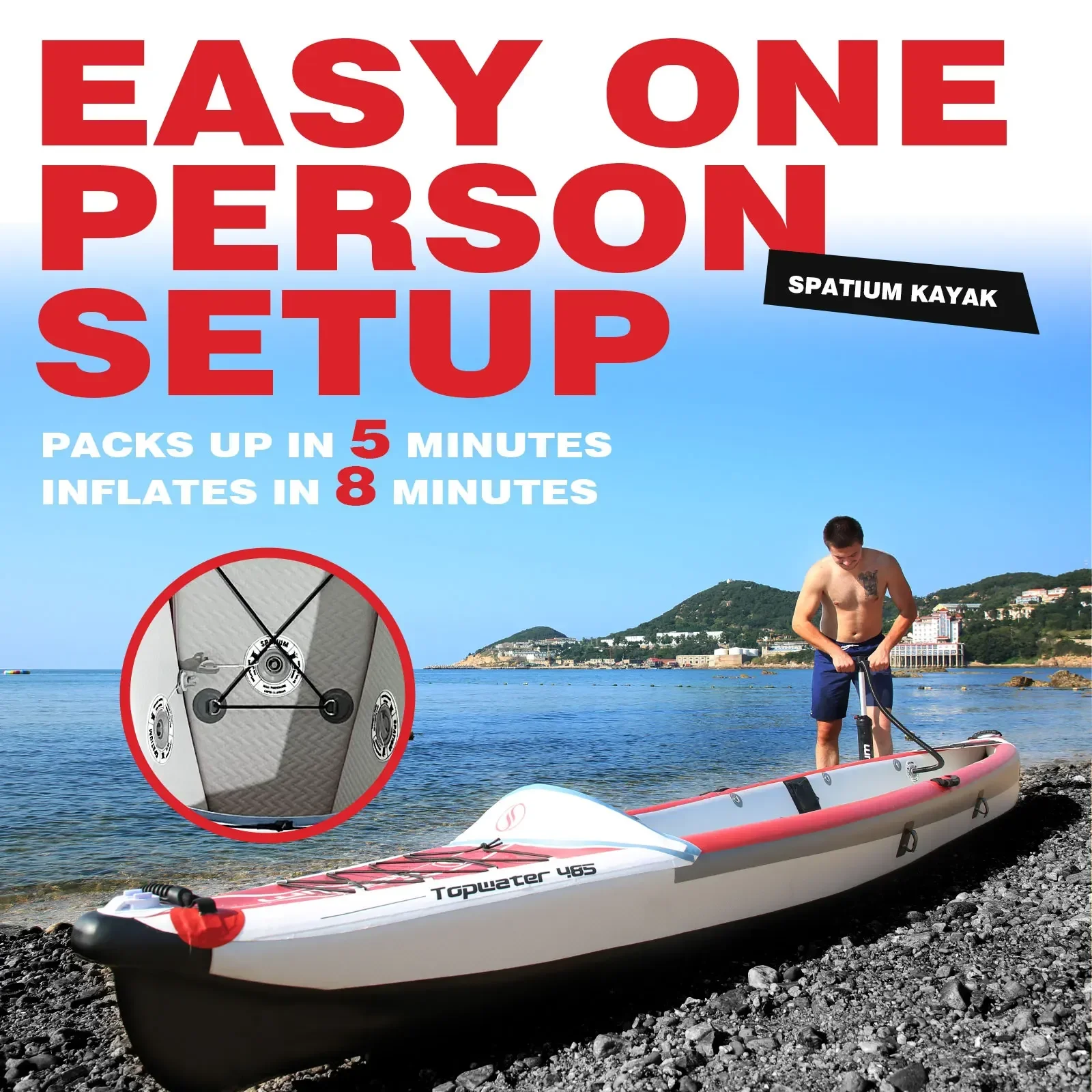 Spatium – dmuchany kajak z PVC – Fishing Kayak Inflatable recenzja i cena