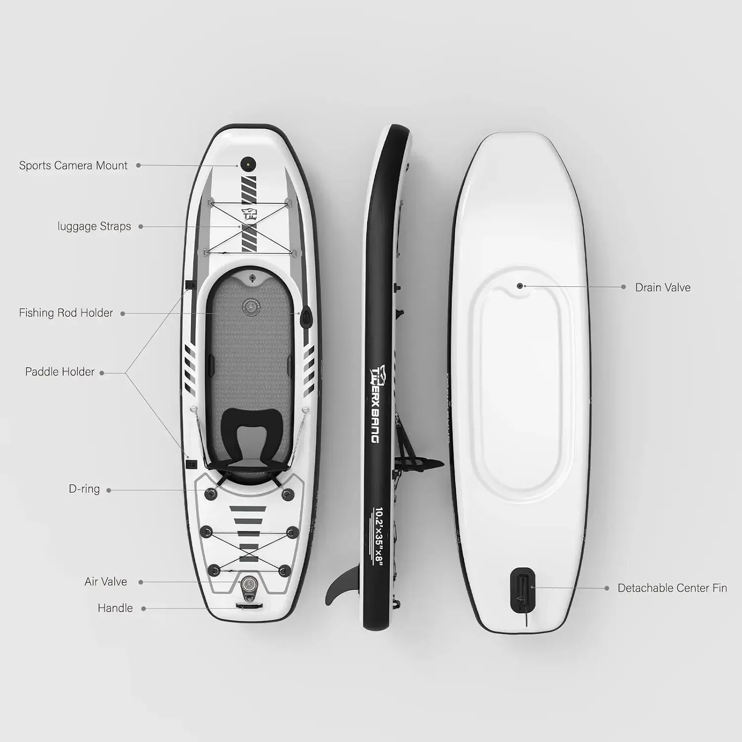 TIGERXBANG – dmuchany kajak o  – Fishing Kayak Inflatable recenzja i cena